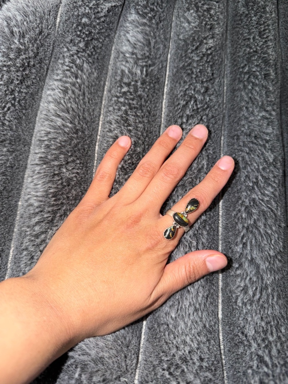 Blackjack turquoise adjustable ring